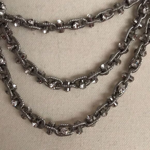 Chico’s Silvertone Chain-Detail Multi Strand Necklace - Picture 9 of 12